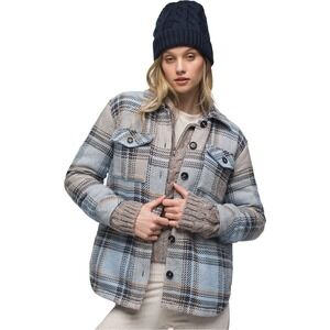Women's Prana Lower Falls Flannel Jacket in the Big Sky Blue Size M